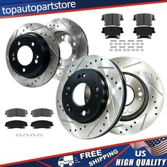 Front Rear Drilled Slotted Rotors Brake Pads for Dodge Magnum 2005 2006 2007