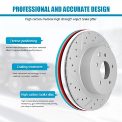 Front Drilled Rotors + Ceramic Brake Pads for 2004 2005 Dodge RAM 1500 Durango