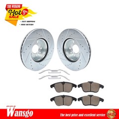 D1306 Front Drilled Brake Rotors+Brake Pads For Volvo S60 V60 XC70 S80 2.0L l4