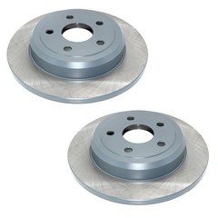 DuraGo Set of 2 Rear 330mm Solid Disc Brake Rotors for Durango Grand Cherokee