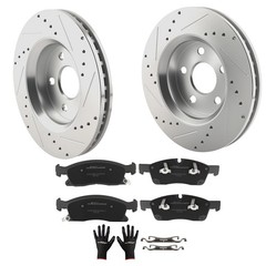Front Drilled Brake Rotors+Pads Set for Dodge Durango/Jeep Grand Cherokee 11-18