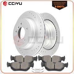 For 07 – 08 BMW E90 328Xi AWD Rear Drilled Slot Brake Discs Rotors Ceramic Pads