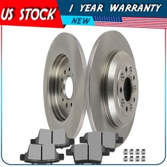 Rear 2pcs Brake Discs Rotors 4pcs Metallic Pads Kit For Ford Taurus X 2008-2009
