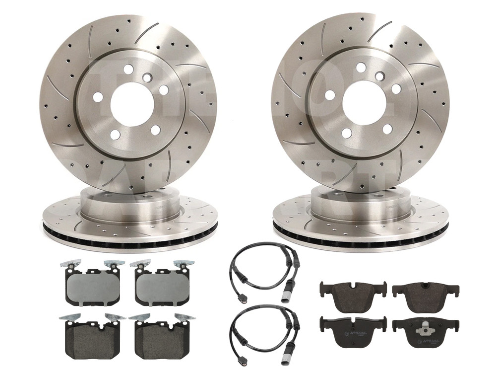 Front Rear Brake Discs Drilled Grooved Set Of Pads For Bmw 430d 435d F32 F33 F36