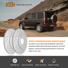 For Buick Enclave GMC Acadia Outlook Front Rear Drilled Brake Rotors +Brake Pads