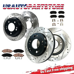330mm Front Rear Drilled Rotors Brake Pads Fit Acura ZDX MDX 2010 2011 2012 2013