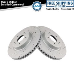 Performance Front Brake Rotors Set Premium G-Coated Slotted Fits Genesis Kia
