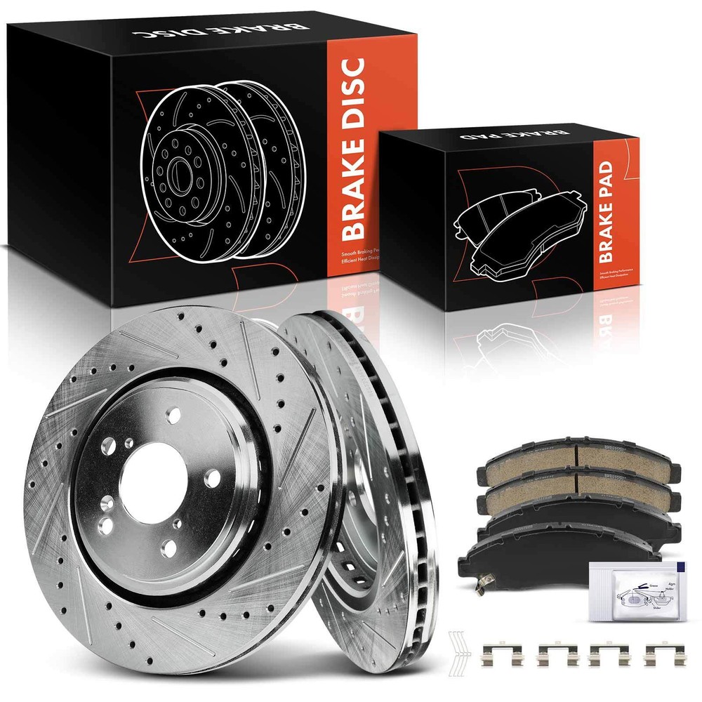 Front Drilled Brake Rotors &Ceramic Brake Pads for Honda Pilot Acura MDX 17-2020