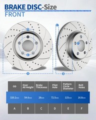 320mm Front and Rear Brake Rotors Pads Kit for Dodge Challenger Charger Brakes