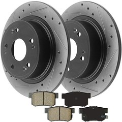 For Honda Accord Brake Rotors with Brake Pads Rear 5 Lugs 260mm 2003-2007