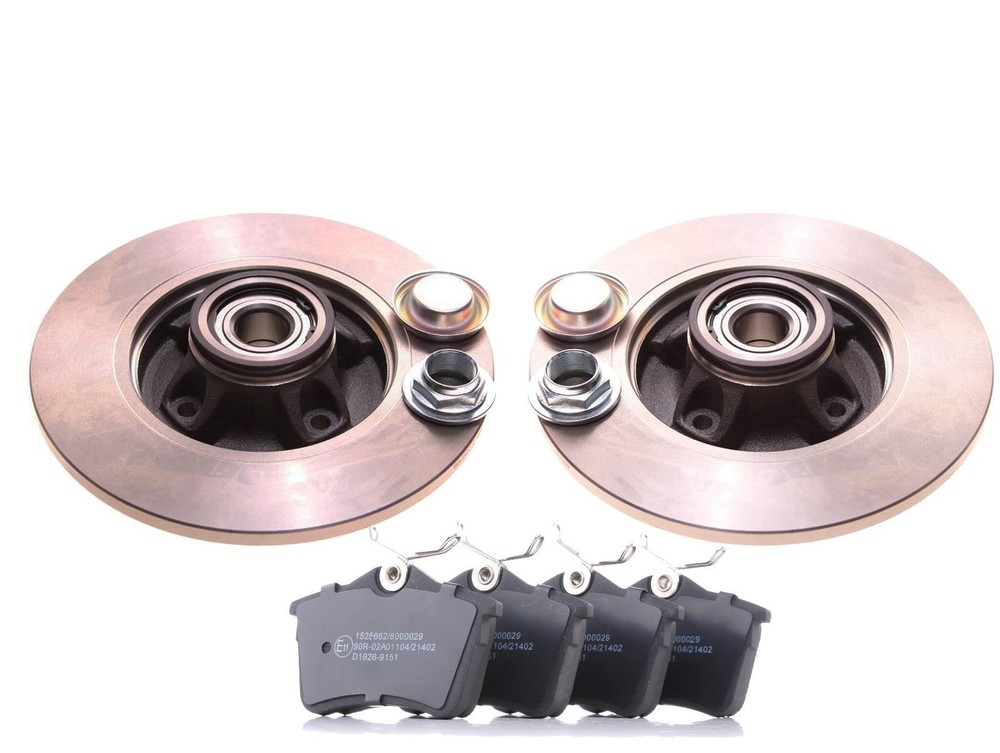 FOR PEUGEOT 308 1.4 1.6 2.0 HDi REAR BRAKE DISCS WHEEL BEARING ABS RING PADS