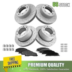 Front and Rear Drilled Rotors Ceramic Brake Pads for Dodge Ram 2500 3500