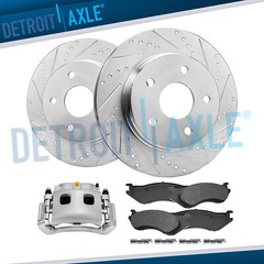 Front Drilled Rotors + Right Brake Caliper Brake Pads for Dodge Ram 1500 Durango