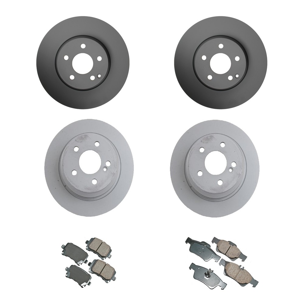 Zimmerman Front Rear Disc Brake Rotors Akebono Euro Pads Kit for W212 E250 Sedan