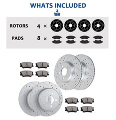 320mm Front and Rear Brake Rotors Pads Kit for Dodge Challenger Charger Brakes