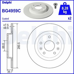 Delphi BG4959C Brake Disc for Mazda