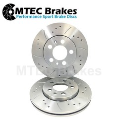 Rover 200 400 GTI Turbo Front Drilled Grooved Brake Discs 262mm x 21mm