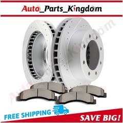 For FORD EXCURSION 2001-2005 Drilled & Slotted Front Brake Pads And Rotors