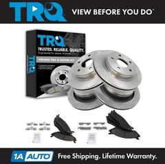TRQ Brake Pad & Rotor Kit Ceramic Front Rear for Dodge Van Ram Pickup 1500