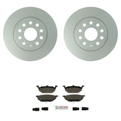 Bosch Front Quietcast Rotors Blue Semi-Met Disc Brake Pad Kit For Jetta CBPA GAS