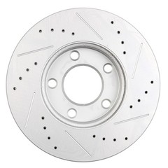 Front Slotted & Drilled Brake Rotors Discs Set Pair For 2004 -2013 Mazda 3 2.0L