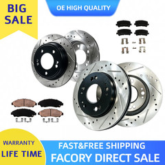 330mm Front Rear Drilled Rotors Brake Ceramic Pads for Acura ZDX MDX 2010 -2013
