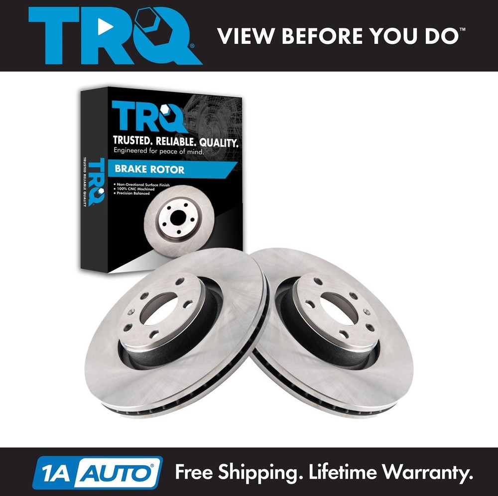 TRQ Front Brake Rotors Set For 2006-2011 Audi A6 2005-2011 A6 Quattro