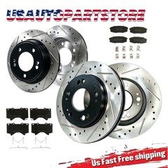Front Rear Drilled Disc Rotors Pad for Toyota Sequoia Tundra 2009 2010 2011 2012