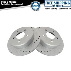 Performance Brake Rotor Drilled Slotted G-Coated Rear Pair for Dodge