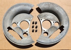 1972-1980 Dodge D300 Ramcharger 2wd Front Disc Brake Rotor Dust Shields Set OEM