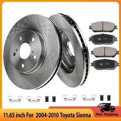11.65” 296mm Front Disc Rotors Brake Pads for Toyota Camry Avalon Sienna Solara