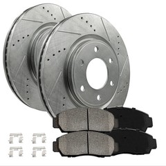 Front Brake Kit Rotors + Ceramic Pads for GMC K2500 1995-1998
