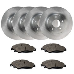 Front & Rear Brake Rotors + Ceramic Pads for 2011 Jeep Grand Cherokee