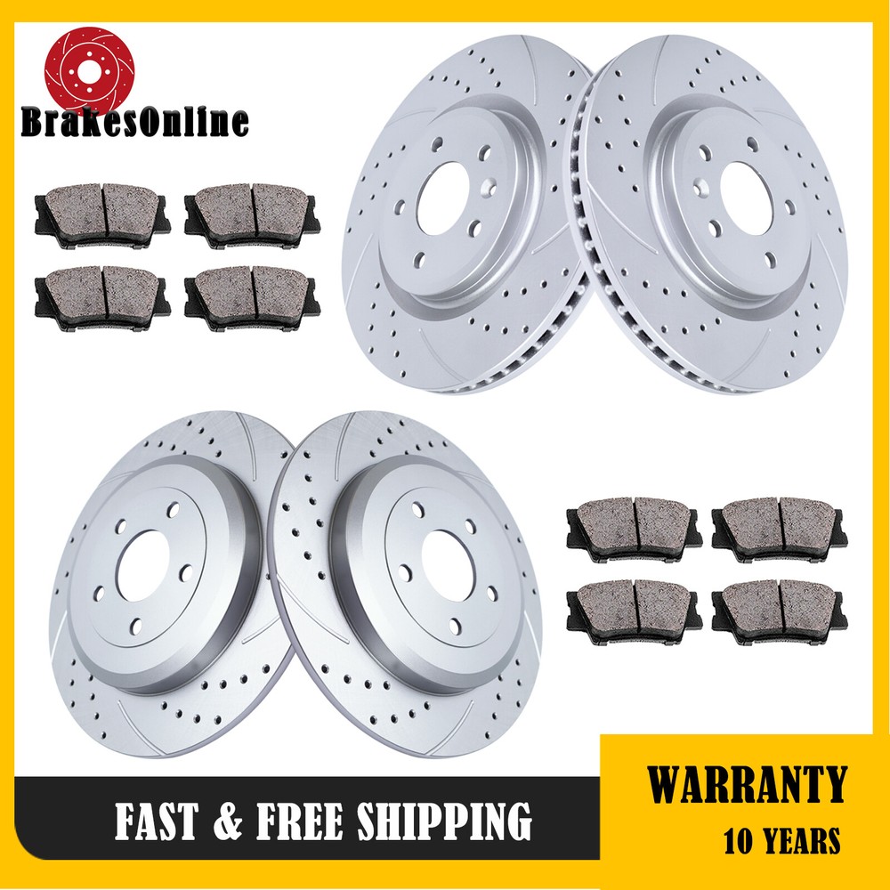 Front Rear Brake Rotors Pads Kit fit for Ford Explorer 2011-2012 2013 2014-2019