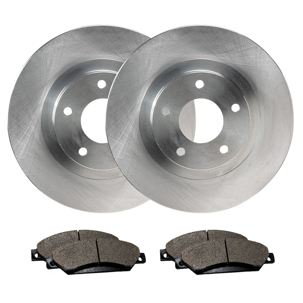 Rear Brake Rotors + Ceramic Pads for 2017 2018 2019 2020-2023 Nissan Titan