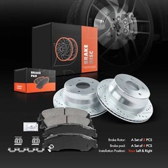 Rear Drilled Brake Rotors & Brake Pads for Chevrolet Blazer S10 GMC Jimmy Isuzu