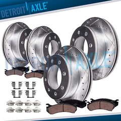 Front Rear Drilled Rotor Brake Pad for Chevy Silverado 2500 GMC Sierra 2500 HD