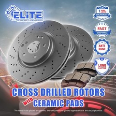 F Drilled Rotors & Ceramic Pads for 2016-2018 Cadillac CT6 2.0 Heavy Duty Brakes