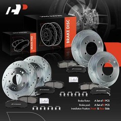 A-Premium Front & Rear Drilled Brake Rotors & Ceramic Pads for Dodge Avenger GAS