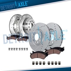 Front Rear Drilled Rotors Brake Pads for 2018 – 2023 Jeep Wrangler w/ HD Brakes