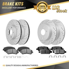 Front & Rear Drilled Disc Rotors Ceramic Brake Pads For 2008 – 2013 Nissan Rogue