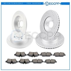 For MINI Cooper 2007-2010 Front And Rear Brake Rotors & Metallic Pads Slotted
