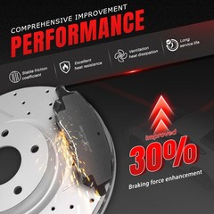 Front Rotors Ceramic Pads for 2004-2008 Lincoln Mark LT Ford F-150 RWD