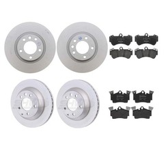SHW OEM Front Rear Brake Kit Disc Rotors Brembo Pads for Cayenne Black Calipers