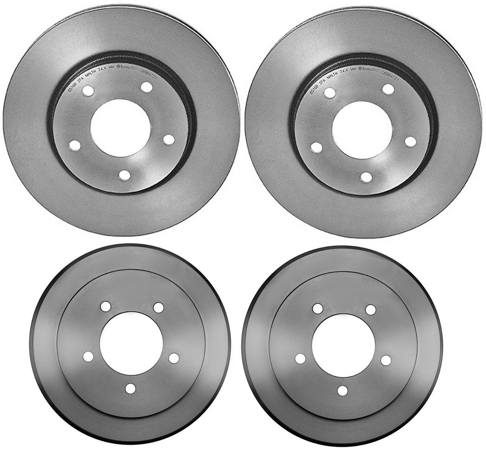 Brembo Front Coated Disc Rotors Rear Drums Brake Kit For Dodge Caliber 2007-2012