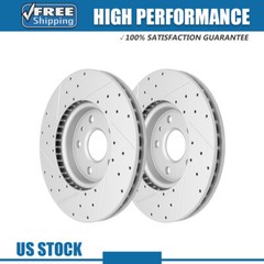Front Drilled & Slotted Disc Brake Rotor for 2013 2014- 2016 Chevy Malibu Impala