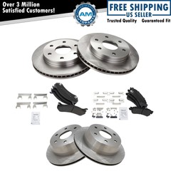 Brake Pad & Rotor Kit Metallic Front & Rear for Cadillac Chevy GMC