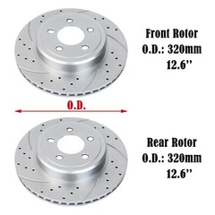 320mm Front and Rear Brake Rotors Pads Kit for Dodge Challenger Charger Brakes