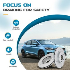 345mm Front Drilled Brake Rotors & Ceramic Pads for Volvo S60 S90 XC40 XC60 XC90