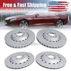 4X Front & Rear Vented & Drilled Brake Disc Rotors For BMW M5 M6 F06 F10 F12 F13
